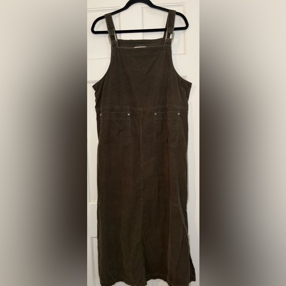 Sag Harbor Corduroy Jumper Maxi Dress, Size M